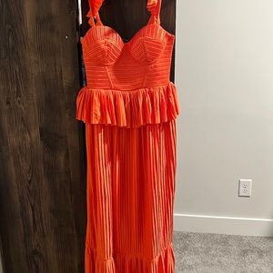 Orange bustier evening gown NEVER WORN